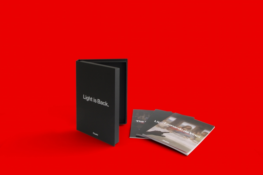 cofanetto rosso Light is back iGuzzini - Centroffset stampa, packaging, grafica